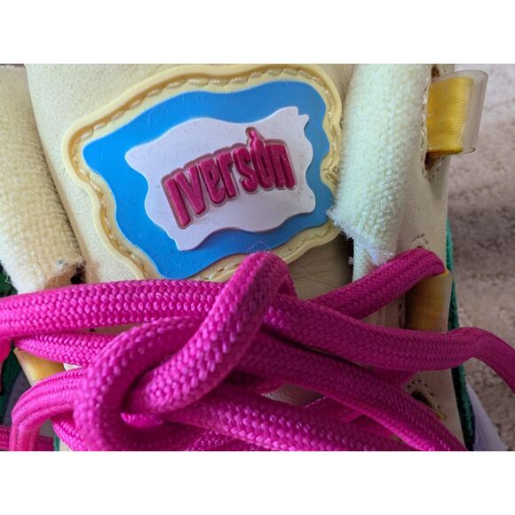 Reebok BBC Question Low Shoes Mens 9.5 Allen Iverson Ice Cream Yellow Green - Picture 11 of 16